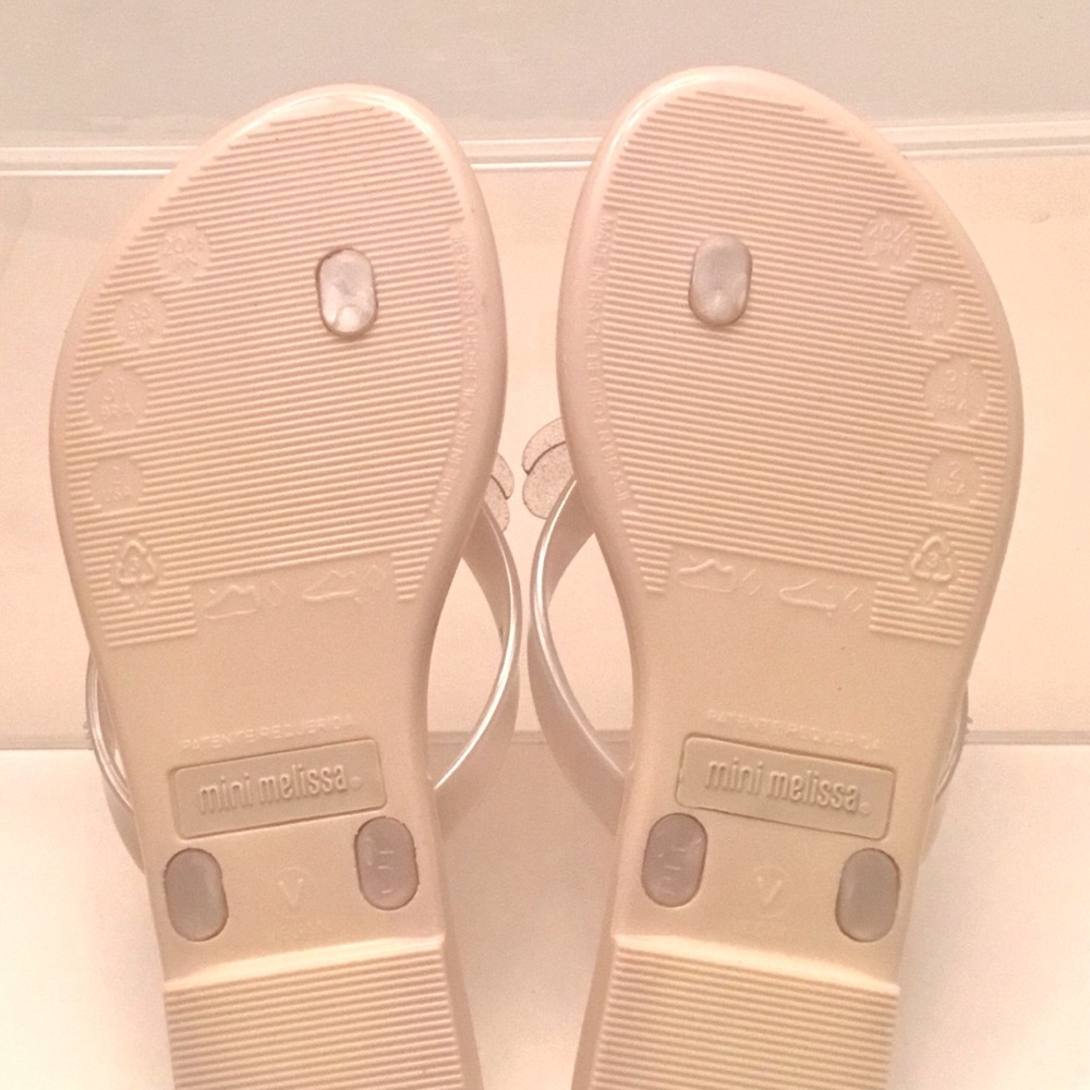 Mini Melissa Flip Flop Sandal Size 2 Harmonic Bugs Ivory Jellies - Picture 11 of 11